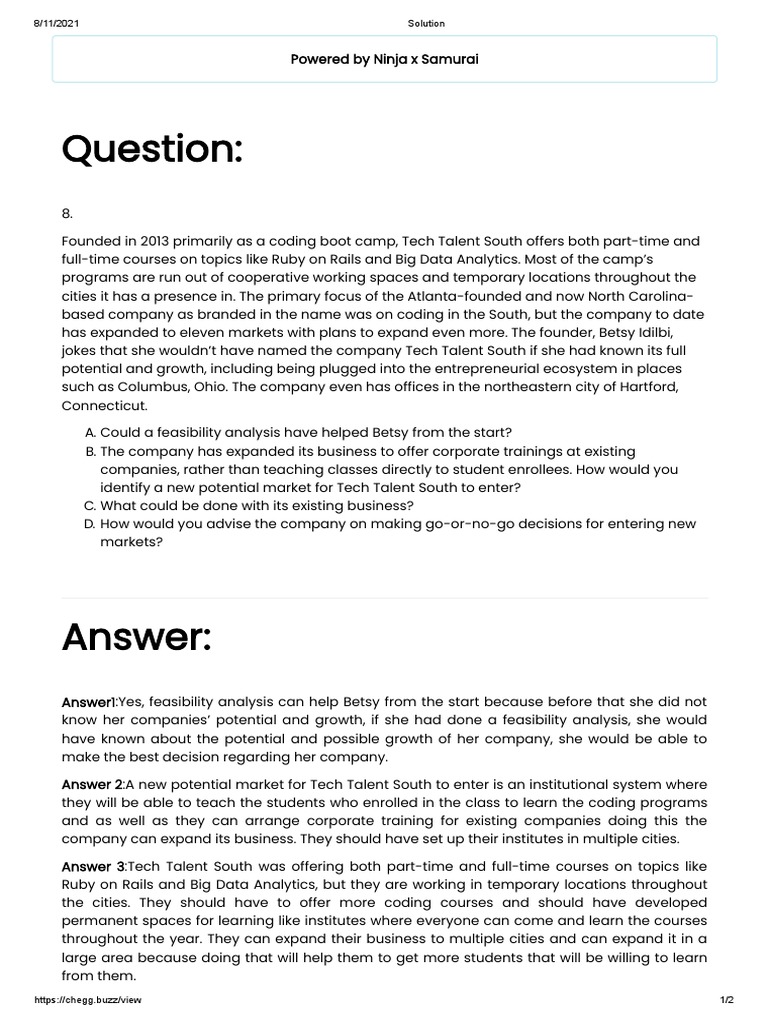 Chegg Solution | PDF | Business | Economies