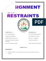 Submission on Definition, Types, Risks and Guidelines of Restraint Use in Nursing