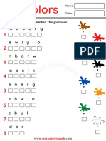 Word Scramble Worksheets Pack Colors Unscramble and Match The Words With Pictures