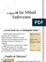 Opera Lui Mihail Sadoveanu