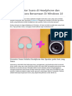 Cara Memutar Suara Di Headphone Dan Speaker Secara Bersamaan Di Windows 10