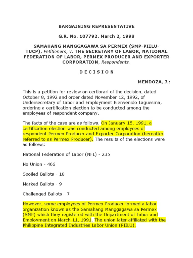 Bargaining Representative PDF Collective Bargaining Employment