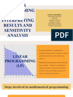Linear Programming (LP) Interpreting Results and Sensitivity Analysis