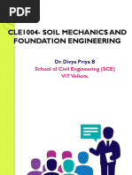 Cle1004-Soil Mechanics and Foundation Engineering: School of Civil Engineering (SCE) VIT Vellore