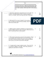 Word Problems With Fraction Division - Matching Worksheet: Name - Date