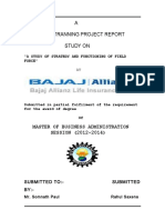 A Study of Strategy and Functioning of Field Force at Bajaj Allianz Life Insurance Co. Ltd