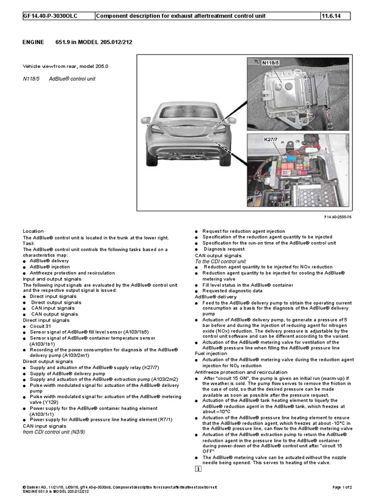 Component Description For Exhaust Aftertreatment Control Unit | PDF ...