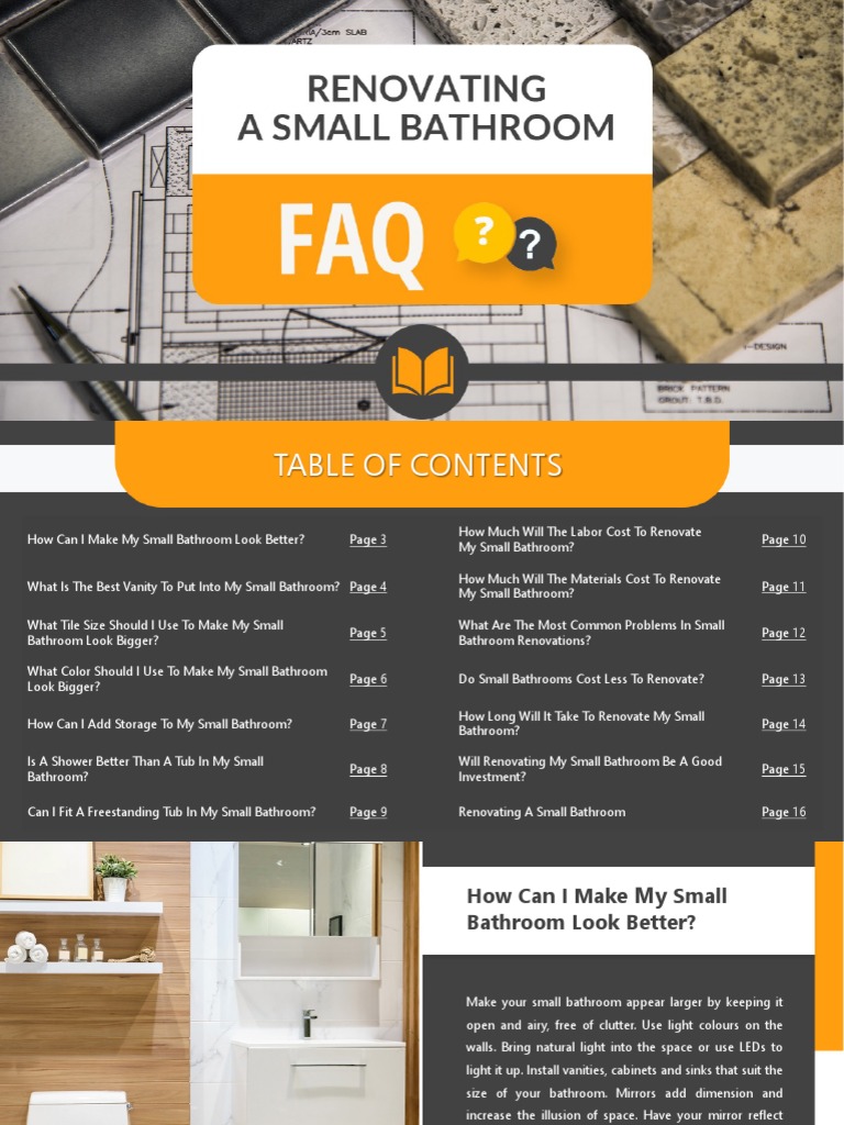 Renovating A Small Bathroom - Frequently Asked Questions | PDF ...