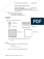 Grade 7 Math Lesson 22: Addition and Subtraction of Polynomials Learning Guide