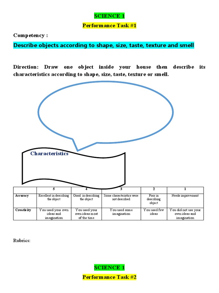 SCIENCE 1 Performance Tasks | PDF | Cognition | Cognitive Science