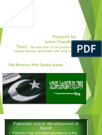Prepared By: Anum Chaudhary Them:: The Main Them of This Presentation Explain Pakistan Relationship With Soudi Arabia