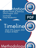 Orientation: Mental Health & Wellness 23Rd August, 2021 Unclejosh Class Moderator