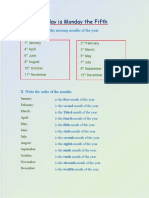 Months of the Year Order & Missing Fill-in