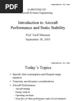 Introduction To Aircraft Performance and Static Stability