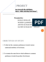 Capstone Project: "Consumer Preference Towards The Attributes (Nutrition) of Products While Selecting Food Items"