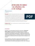 Aportes Al Derecho de Daños Laboral y en Relación a Los Accidentes de Trabajo