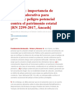 Colusión Importancia de Pericia Valorativa Para Acreditar Peligro Potencial Contra El Patrimonio Estatal