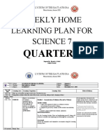 Weekly Home Learning Plan For Science 7: Quarter 2