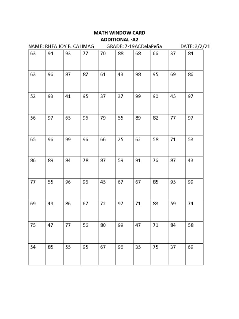 Carte de mathématiques M2 : Multiplication | PDF