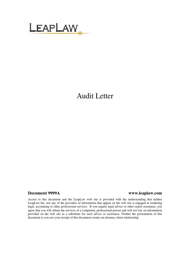Sample Audit Response Letter Template | PDF | Audit | Financial Audit