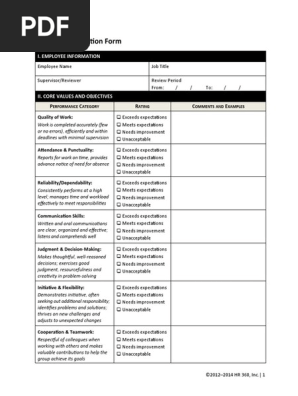 Employee Evaluation Form