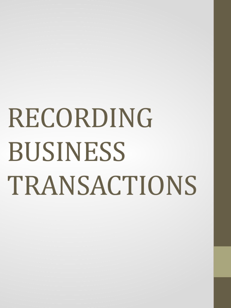 Recording Business Transactions PDF