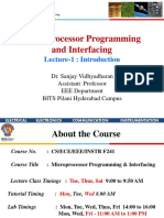 Microprocessor Programming and Interfacing: Lecture-1: Introduction