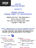 CSC139 Operating Systems Readers-Writers Language Support For Synchronization