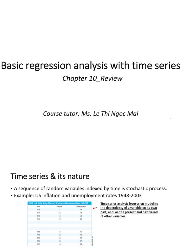 Basic Regression Analysis With Time Series Chapter 10 Review Pdf