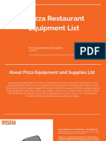 Pizza Restaurant Equipment List