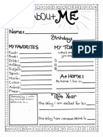 All About Me - Worksheet