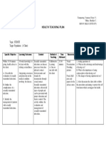 Topic: STD/STI Target Population: (1 Client) : Health Teaching Plan