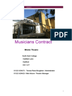 Musicians Contract: Miskin Theatre