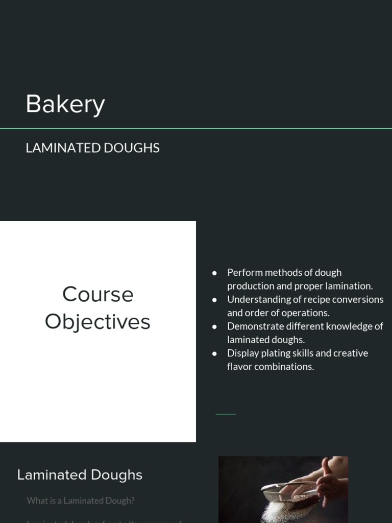 Laminated Doughs Lecture PDF Dough Food And Drink