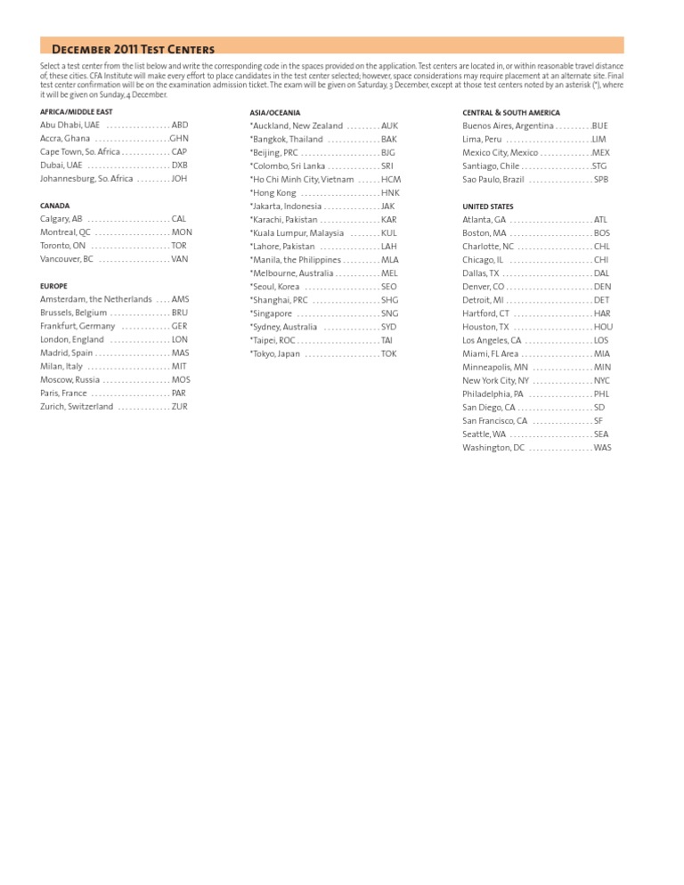 Dec Test Centers | PDF