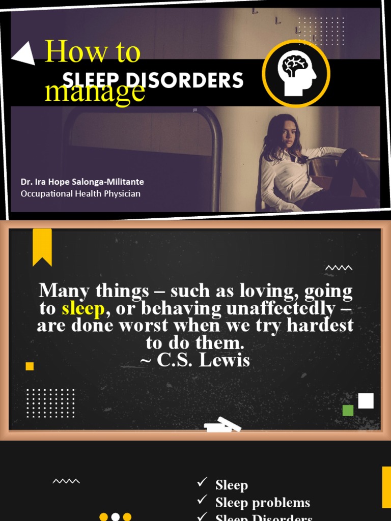 Image showcasing How To Manage Sleep Disorders | PDF | Insomnia | Sleep