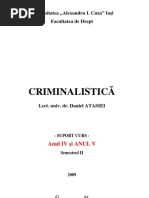 Criminalistica - suport de curs anul 4