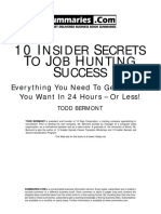 10 Insider Secrets to Job Hunting Success Summary