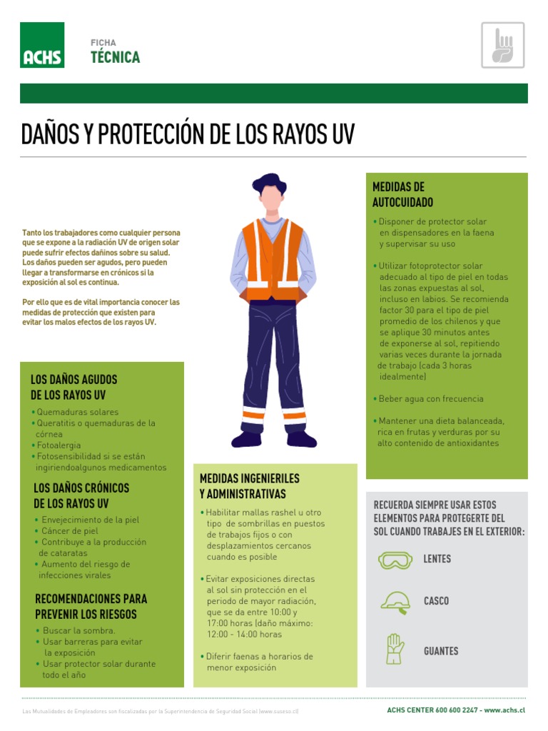 Ficha Tecnica Danos y Proteccion de Los Rayos UV | PDF | Protector ...