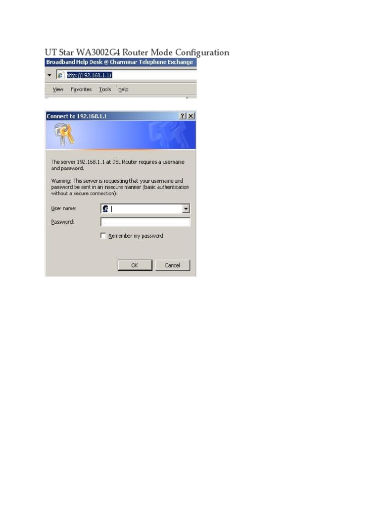 UT Star WA3002G4 Router Setup Guide | PDF | Games & Activities ...