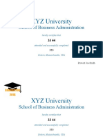 XYZ University: School of Business Administration