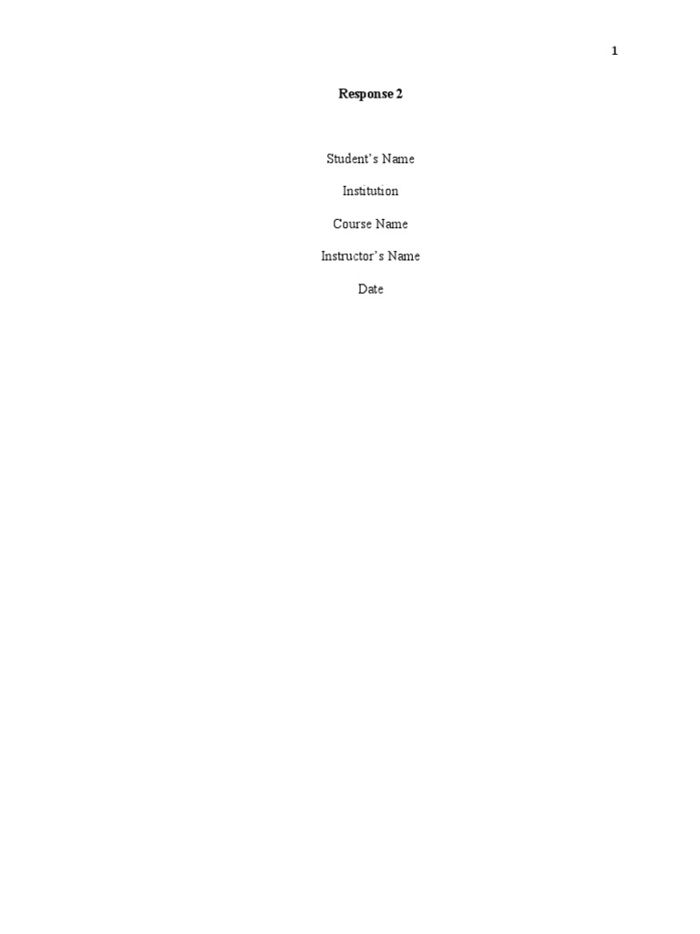 Student's Name Institution Course Name Instructor's Name Date | PDF