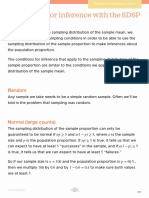 Conditions for inference with SDSP samples