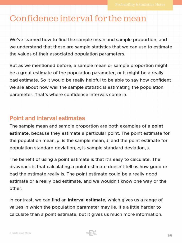 Understanding Confidence Intervals for Means | PDF | Confidence ...