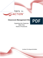 Classroom Management Workbook: Organizing The Classroom Work Time Rules & Procedures