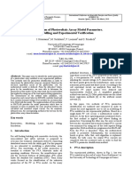 Identification of Photovoltaic Array Model Parameters. Modelling and Experimental Verification