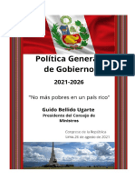GABINETE BELLIDO - POLÍTICA GENERAL DE GOBIERNO