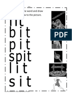 Fit Bit Pit Spit Lit Sit: Trace The Word and Draw An Arrow To The Picture