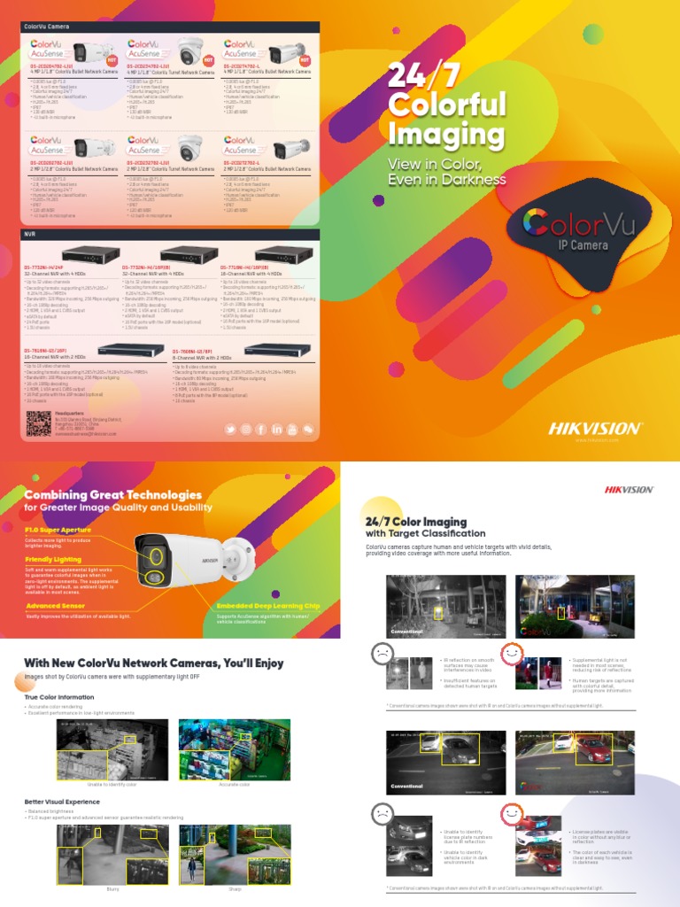 ColorVu IP Camera Flyer. | PDF | Camera | Hdmi