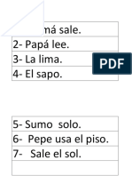 1-Mamá Sale. 2 - Papá Lee. 3 - La Lima. 4 - El Sapo